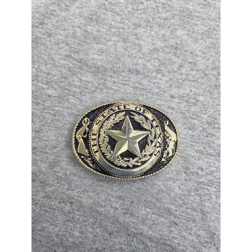 Womens Vintage 1980s Texas Western Lone Star Flags USA Belt Buckle Cowgirl